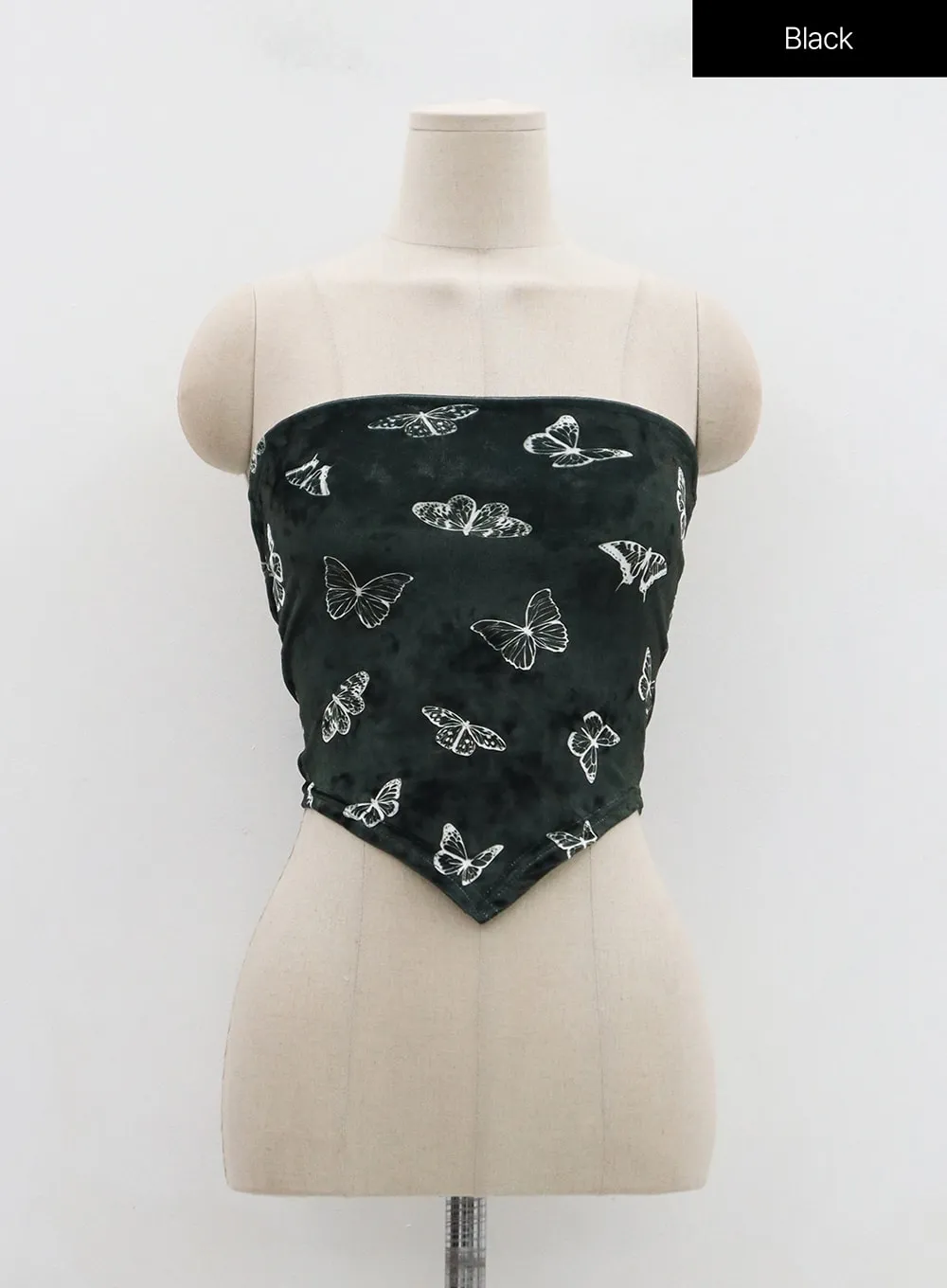 Velvet Butterfly Sleeveless Crop Top BN22